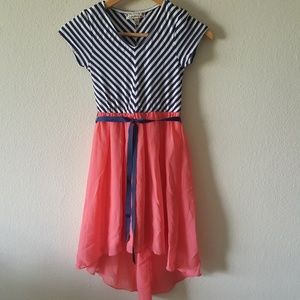 Girl's Speechless Striped coral dress size 7